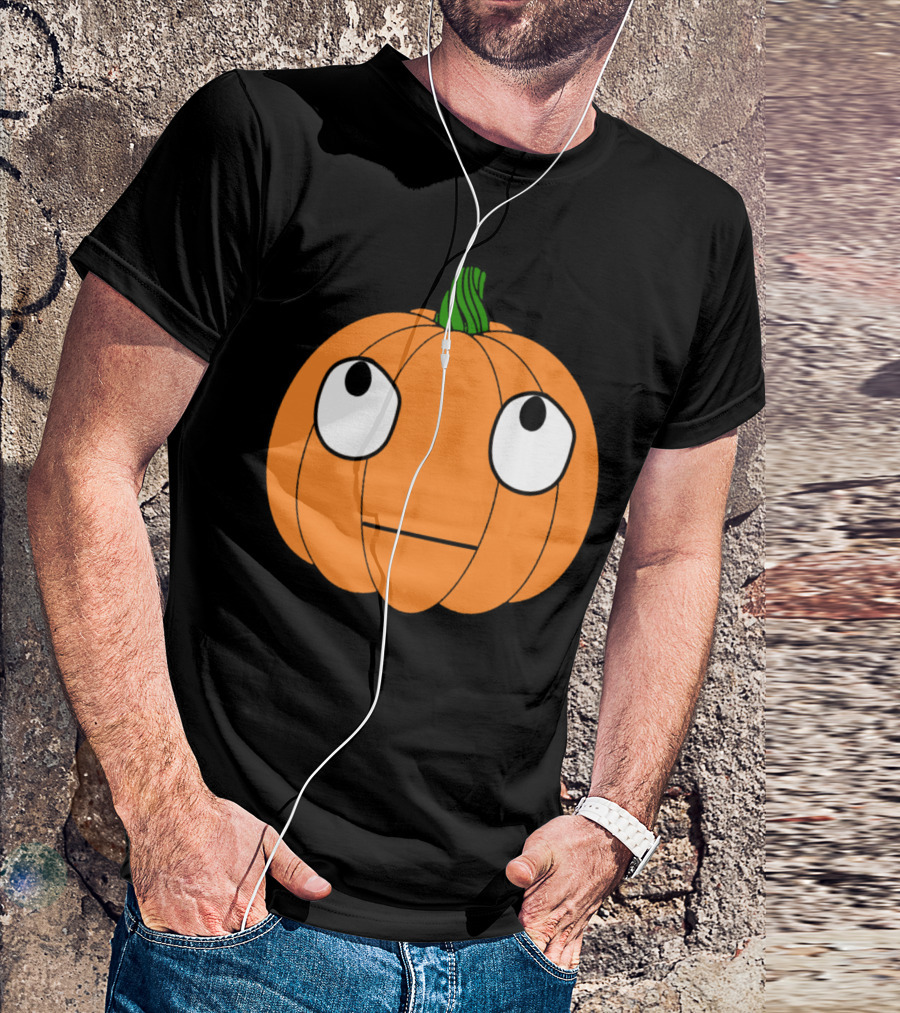 Pumpkin Eyes Emote Cartoon Expression T-Shirt
