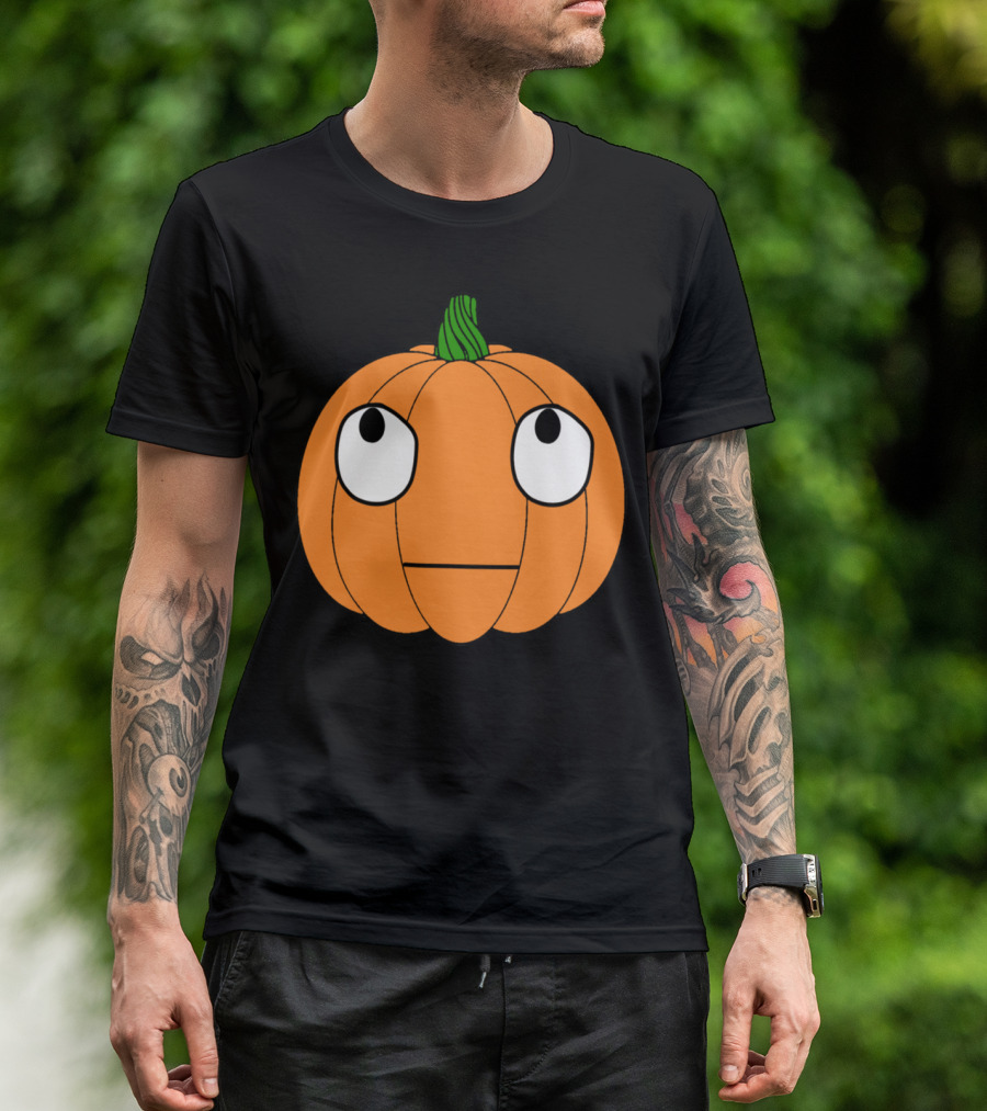 Pumpkin Eyes Emote Cartoon Expression T-Shirt