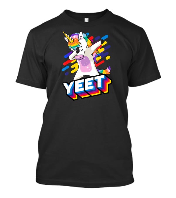 YEET Colorful Dabbing Dancing Unicorn T-Shirt