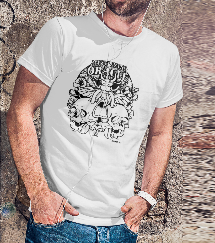Mystifying Oracle Skull And Moth Colunga T-Shirt