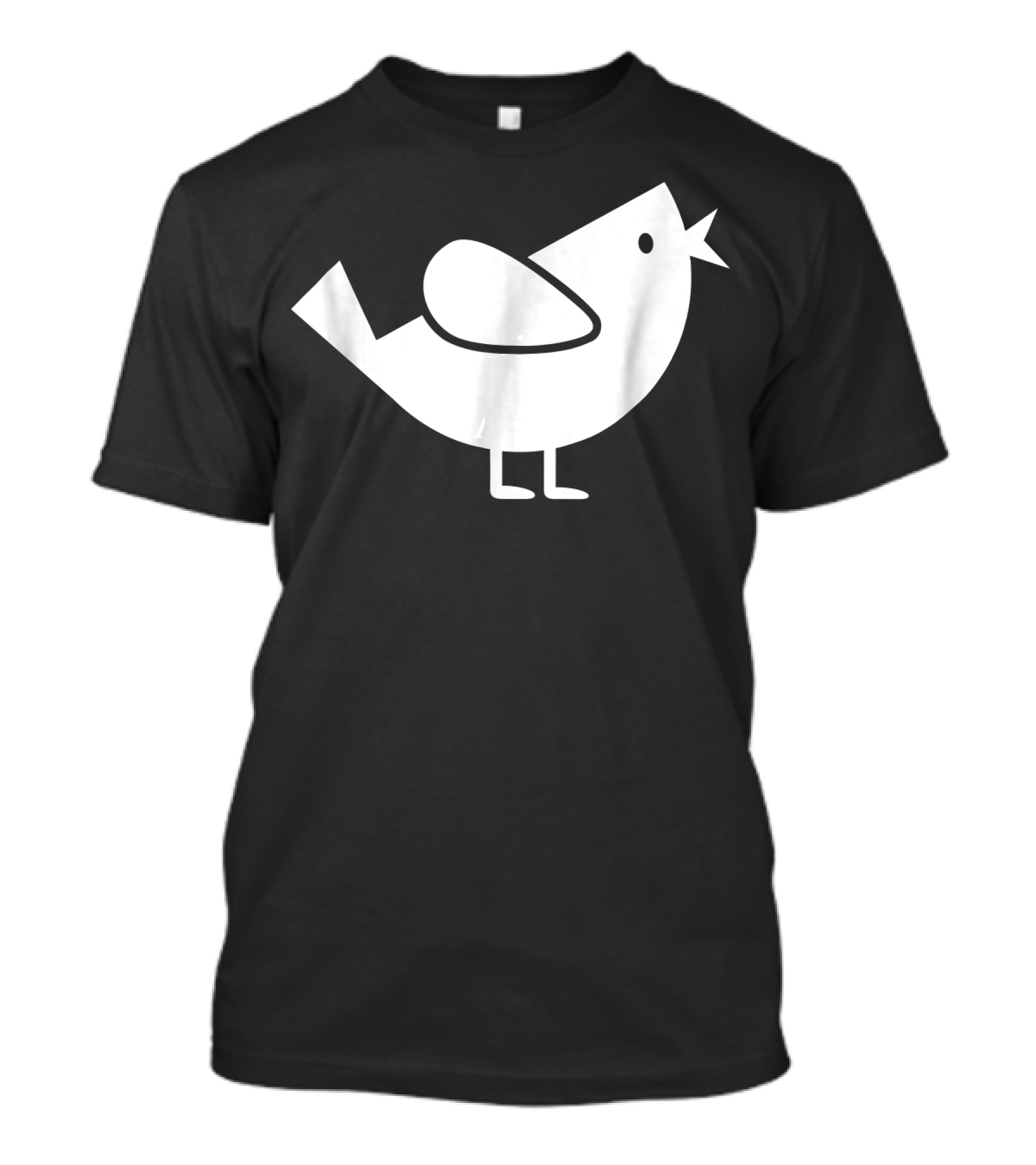 Comic Bird Black And White Minimalist T-Shirt