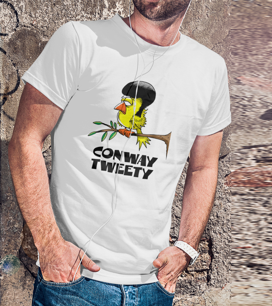 Conway Tweety Funny Cartoon Bird With Hair On Branch T-Shirt