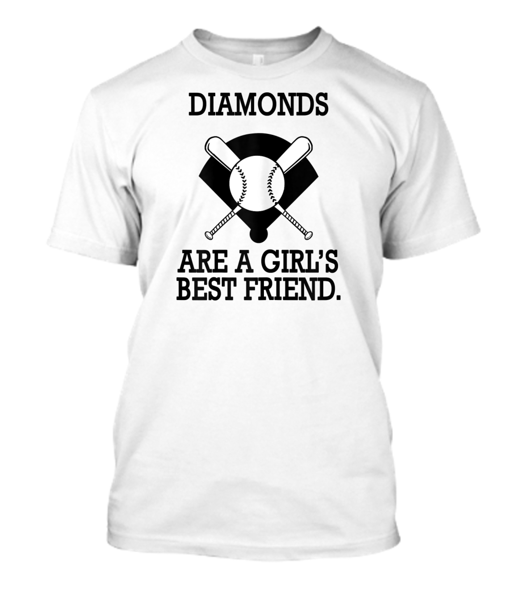 Diamonds Are A Girl's Best Friend Baseball Softball T-Shirt