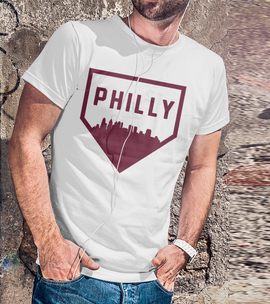 Philly Home Baseball Skyline Cool Philadelphia T-Shirt