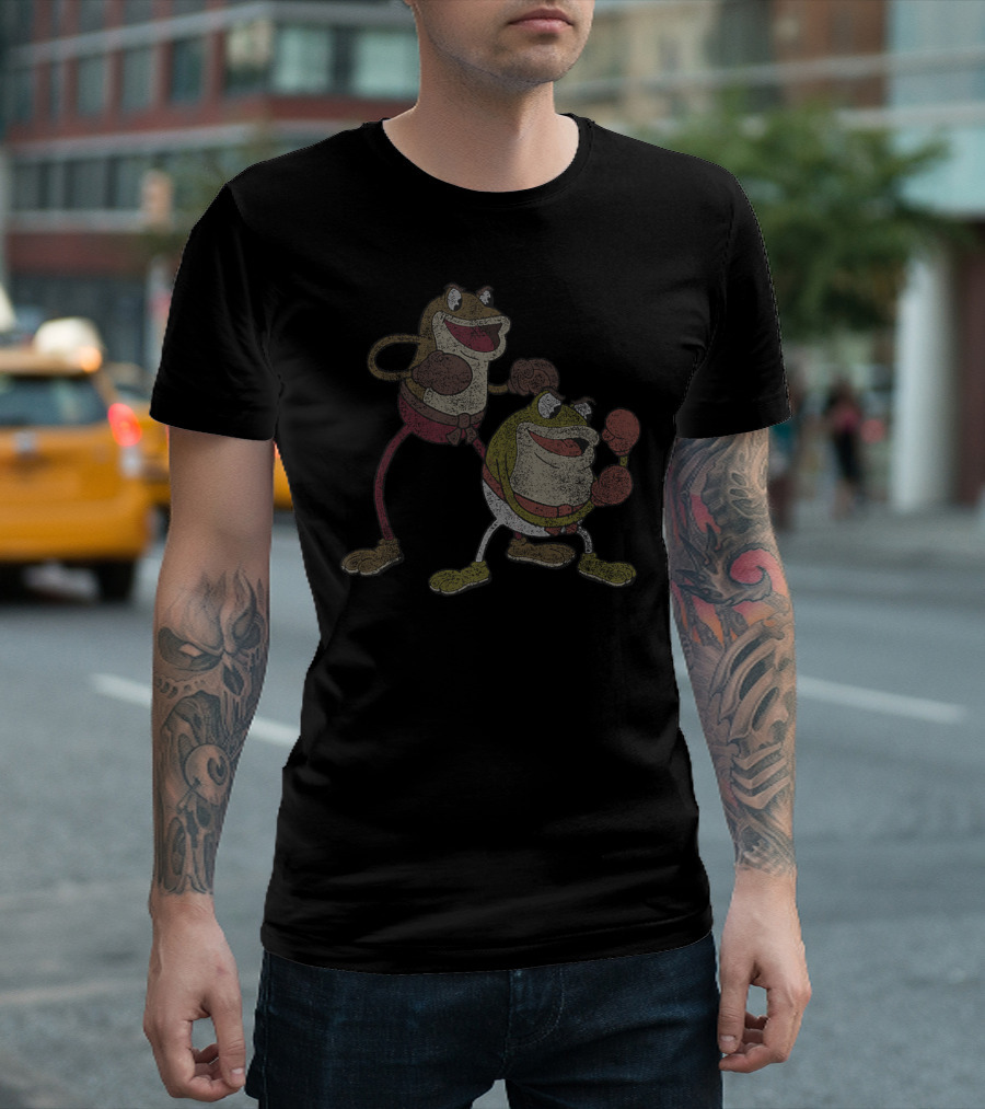 Cuphead Ribby and Croaks Boxing Frogs Duo T-Shirt