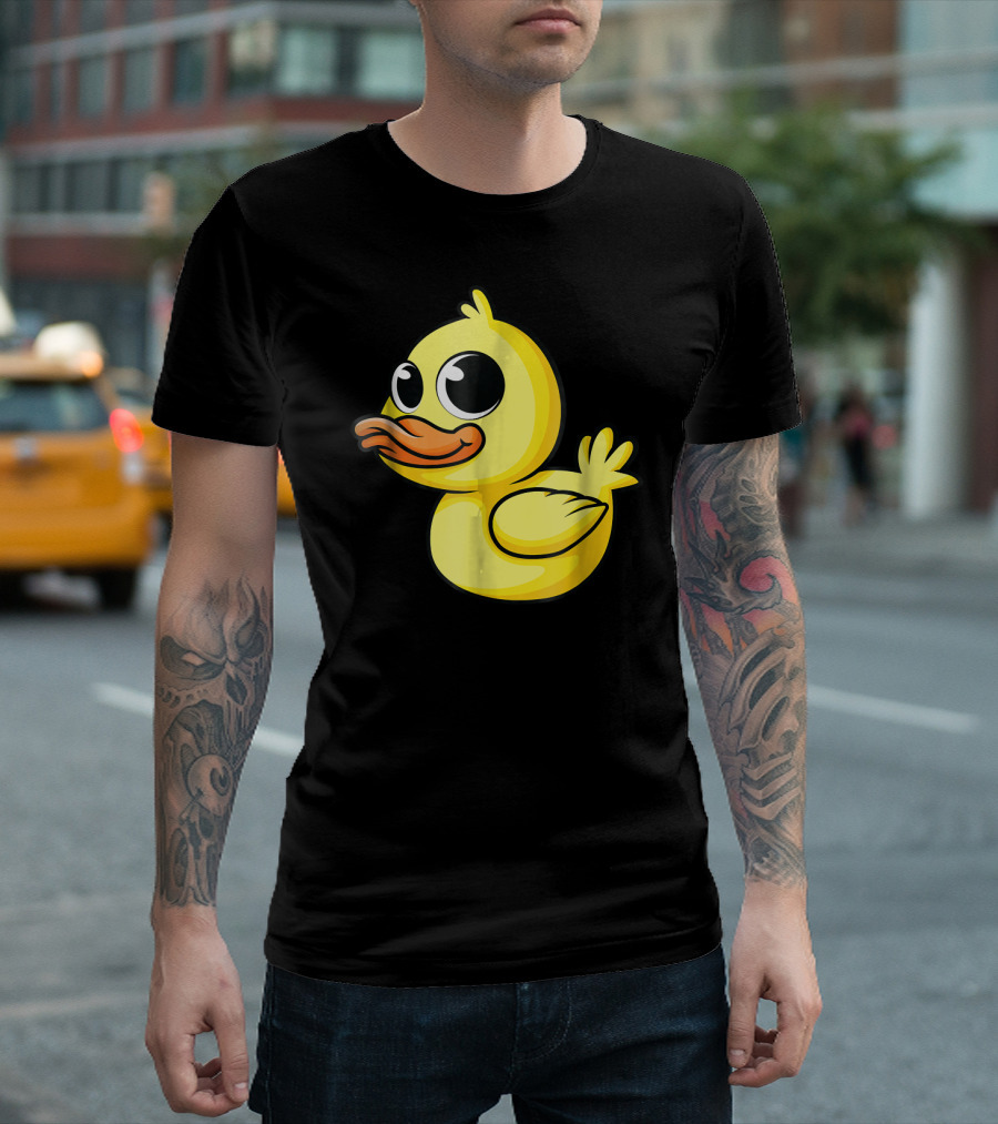 Cute Yellow Cartoon Duckling Baby Duck Bird T-Shirt