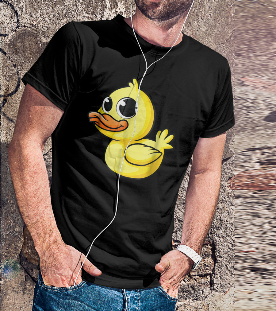 Cute Yellow Cartoon Duckling Baby Duck Bird T-Shirt