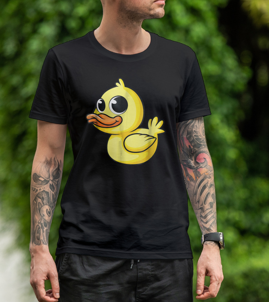 Cute Yellow Cartoon Duckling Baby Duck Bird T-Shirt