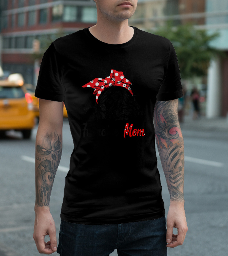Frenchie Mom Cute French Bulldog with Polka Dot Bow T-Shirt