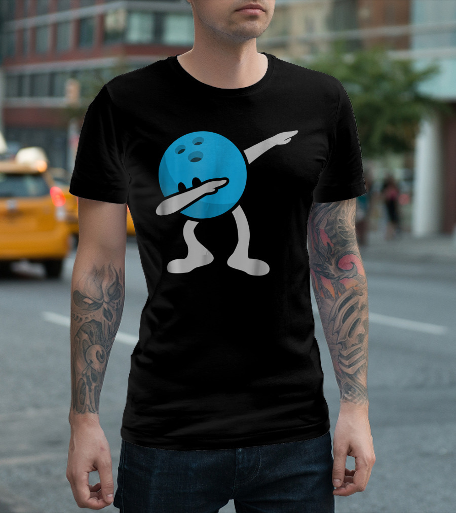 Dabbing Bowling Birthday Party Bowl Ball Dance T-Shirt