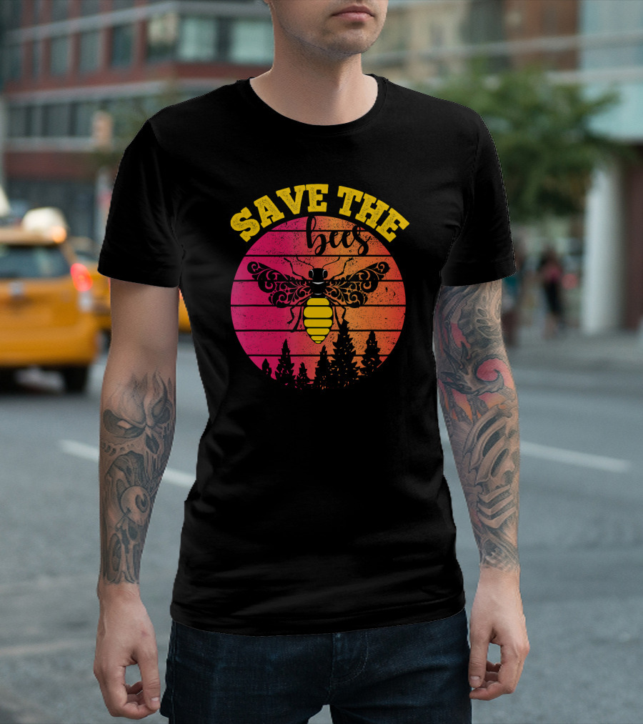 Save the Bees Distressed Honey Bee Lovers T-Shirt