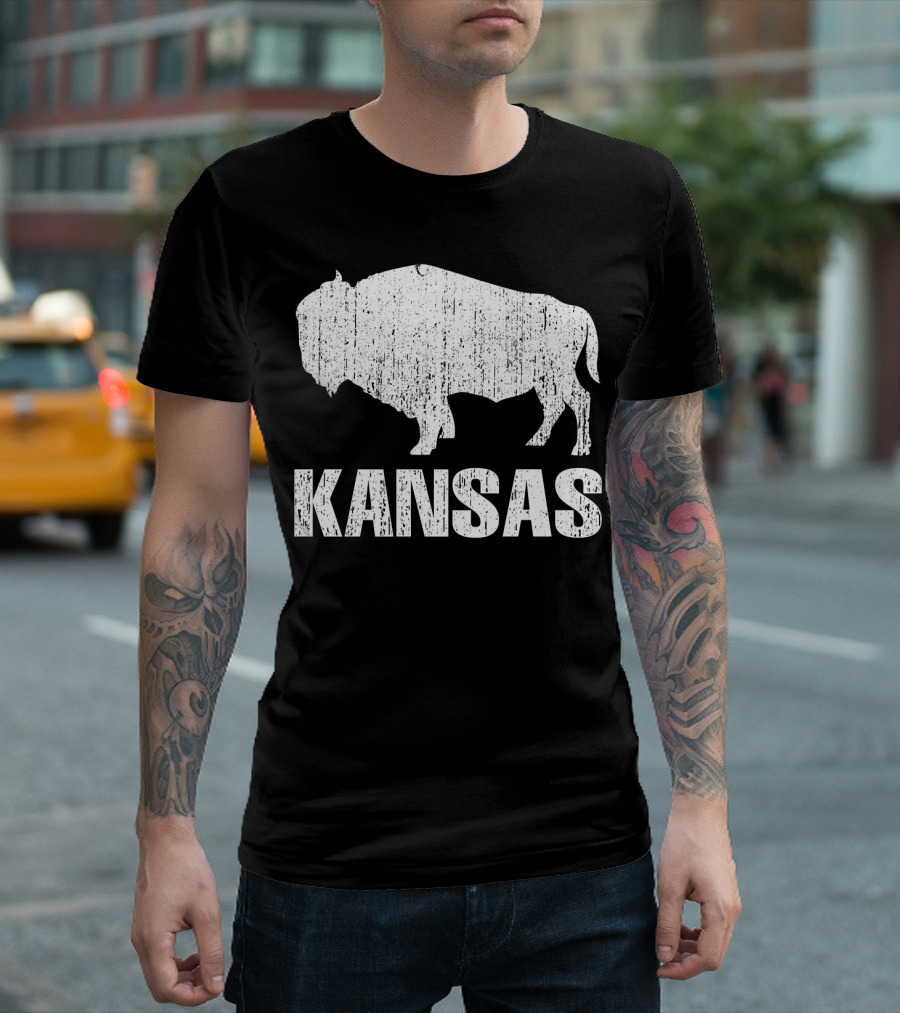 Distressed Kansas State Buffalo T-Shirt