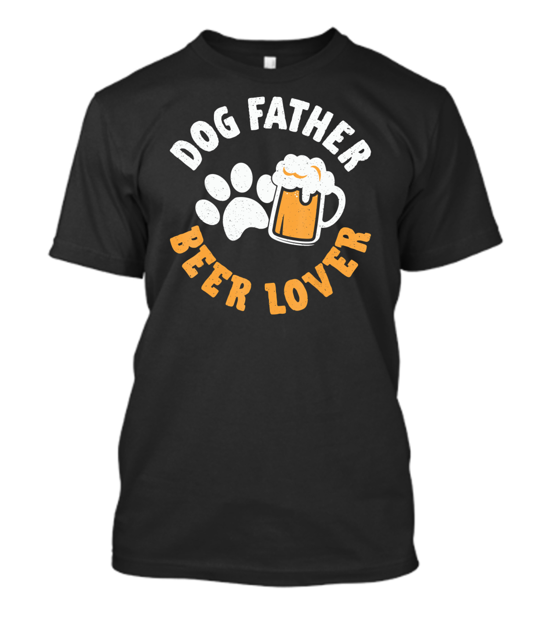 Dog Father Beer Lover Paw Print And Mug T-Shirt