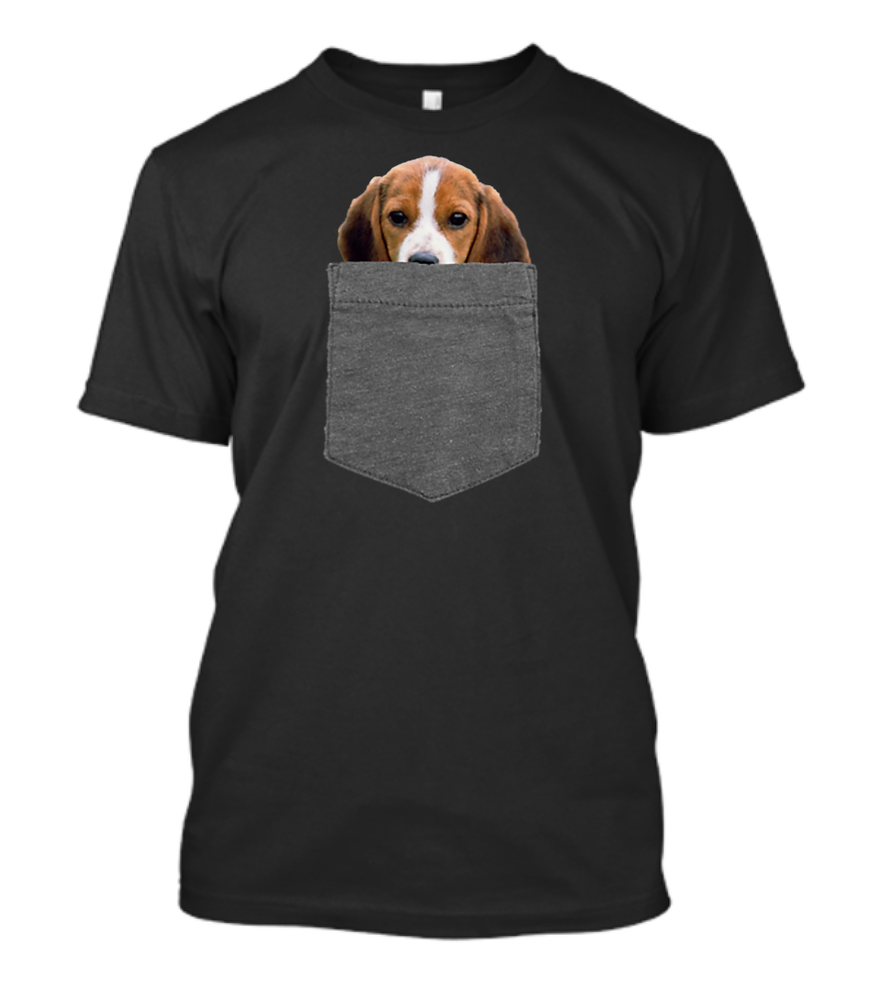 Beagle Dog In Pocket T-Shirt