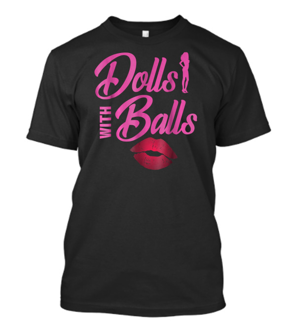 Dolls With Balls Funny Bowling Sports Silhouette Lips T-Shirt