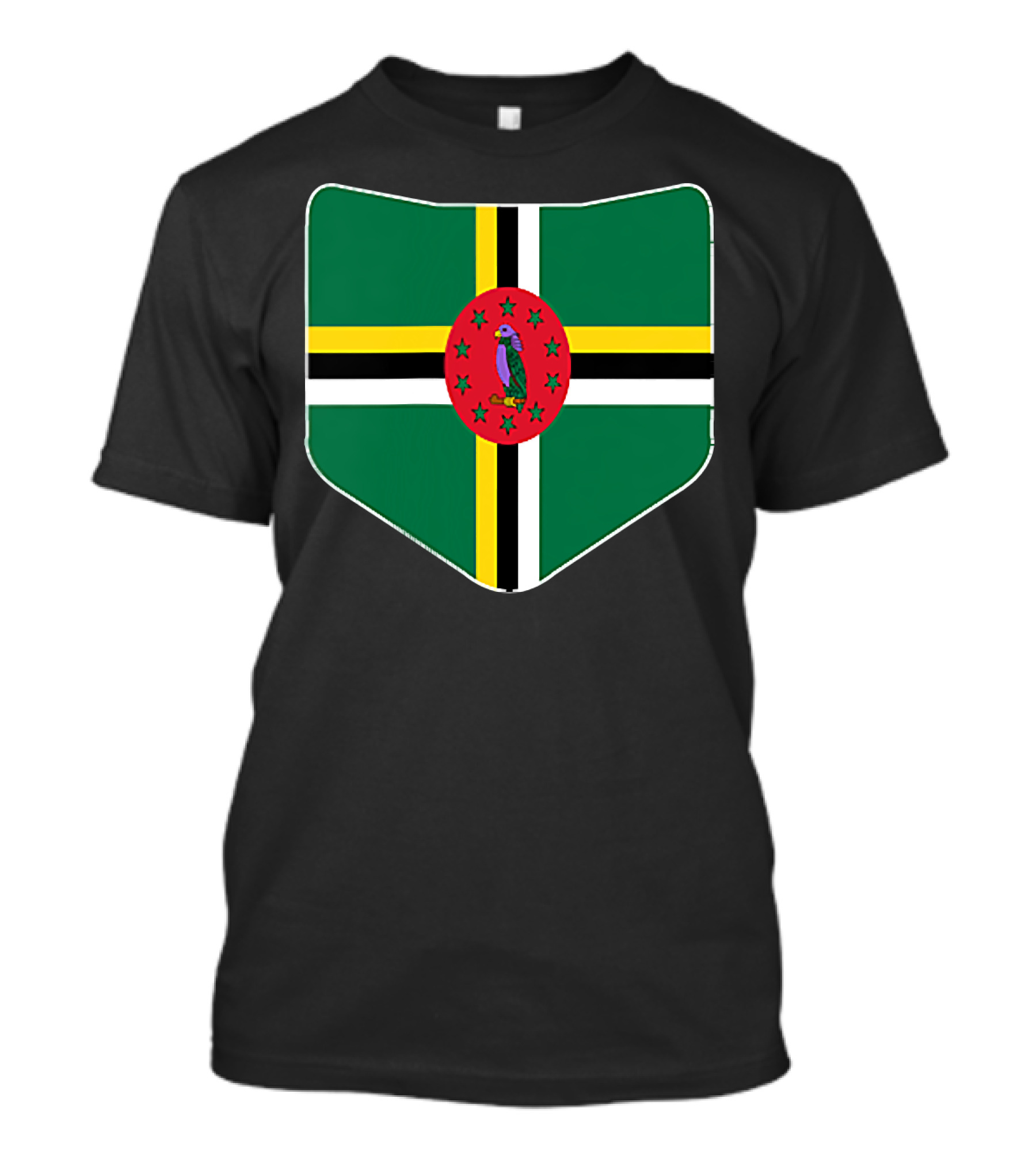 Dominica Flag With Printed Dominic Emblem T-Shirt