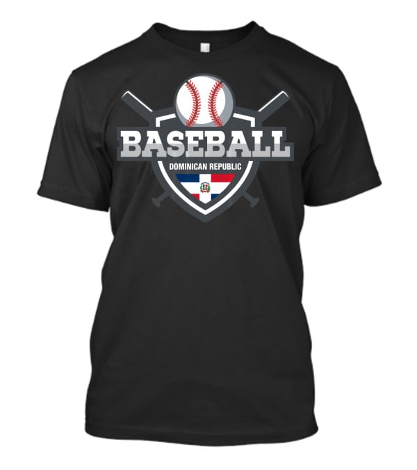 Dominican Republic Baseball Shield With Bats And Flag T-Shirt