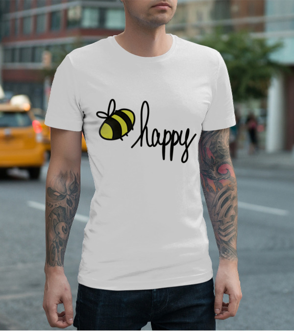 Happy Doodle Bee Handrawn T-Shirt