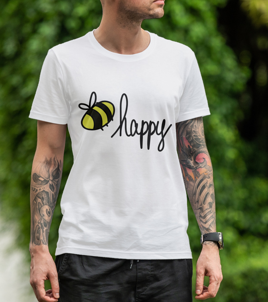 Happy Doodle Bee Handrawn T-Shirt