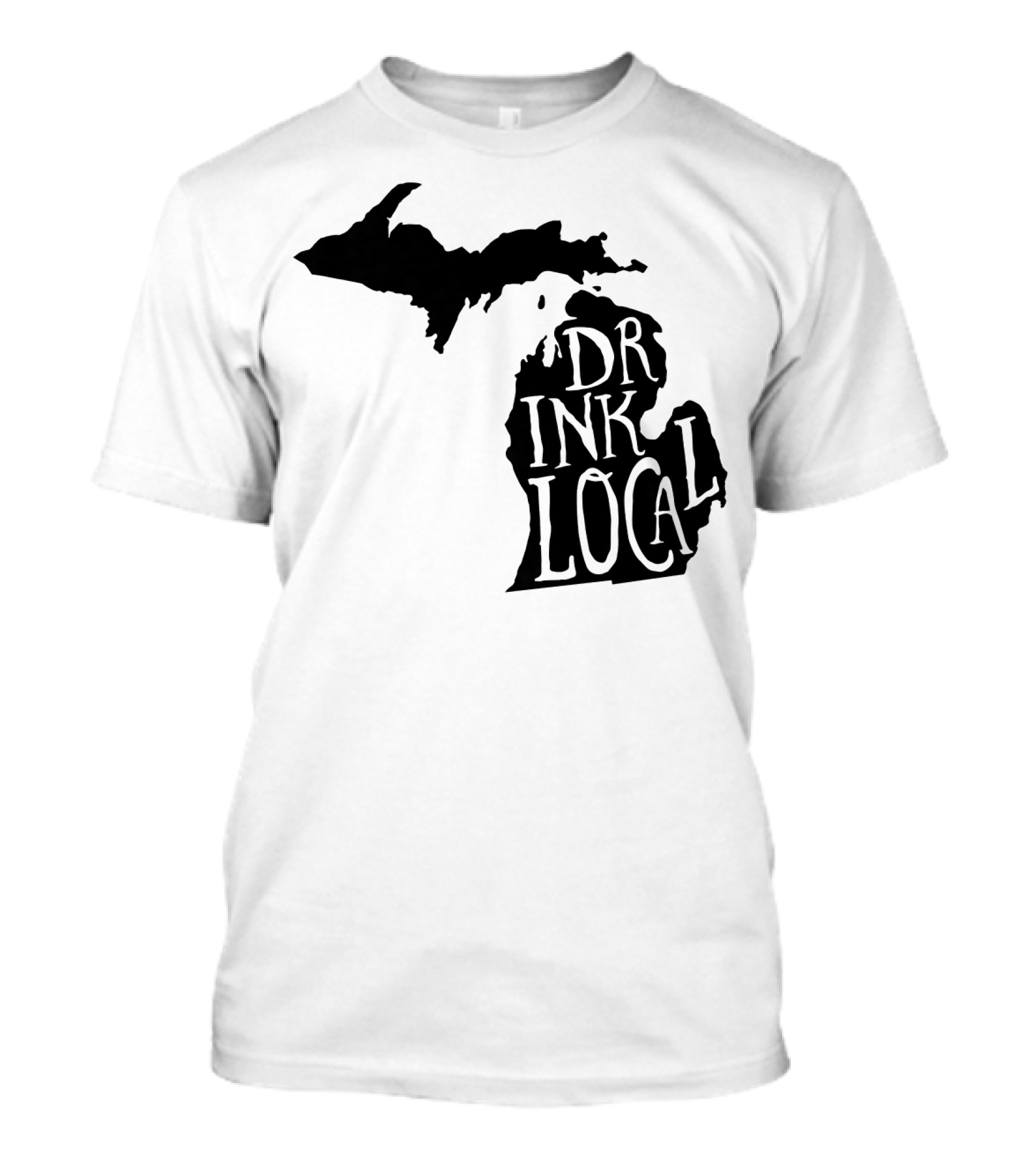 Drink Local Michigan State Outline Craft T-Shirt