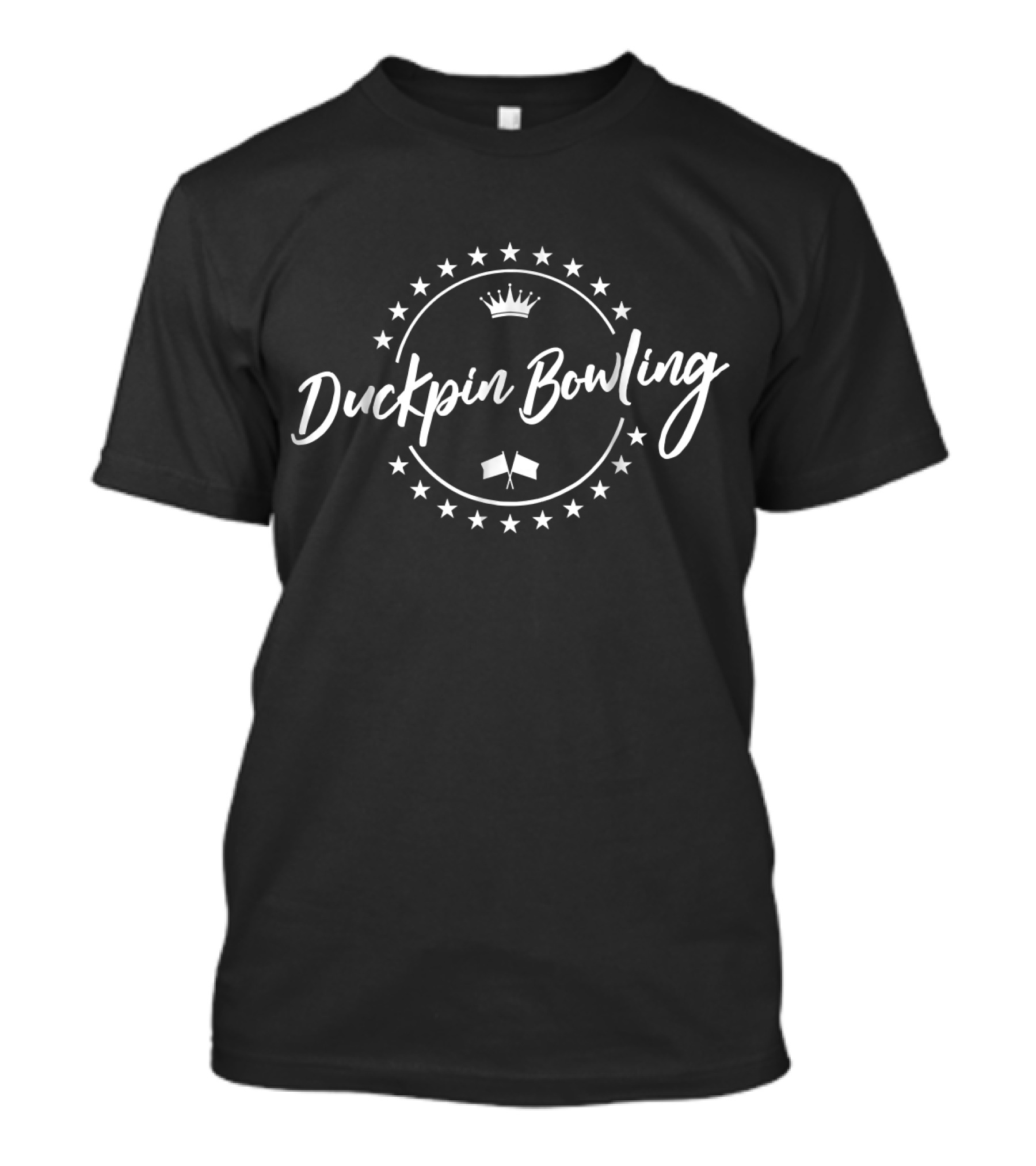 Duckpin Bowling Crown Stars Circle T-Shirt