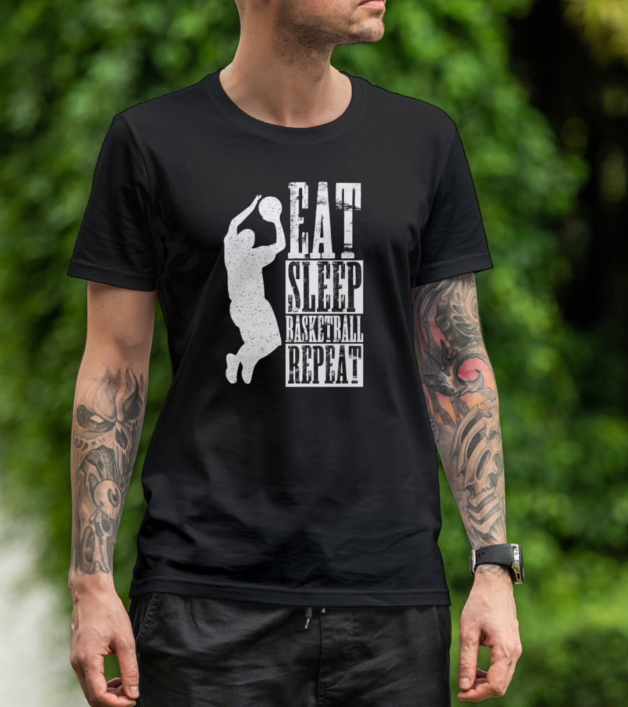 Eat Sleep Basketball Repeat Player Jump T-Shirt