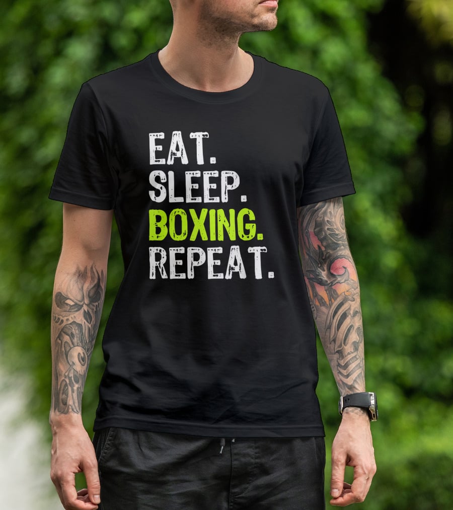 Eat Sleep Boxing Repeat Funny Coach T-Shirt