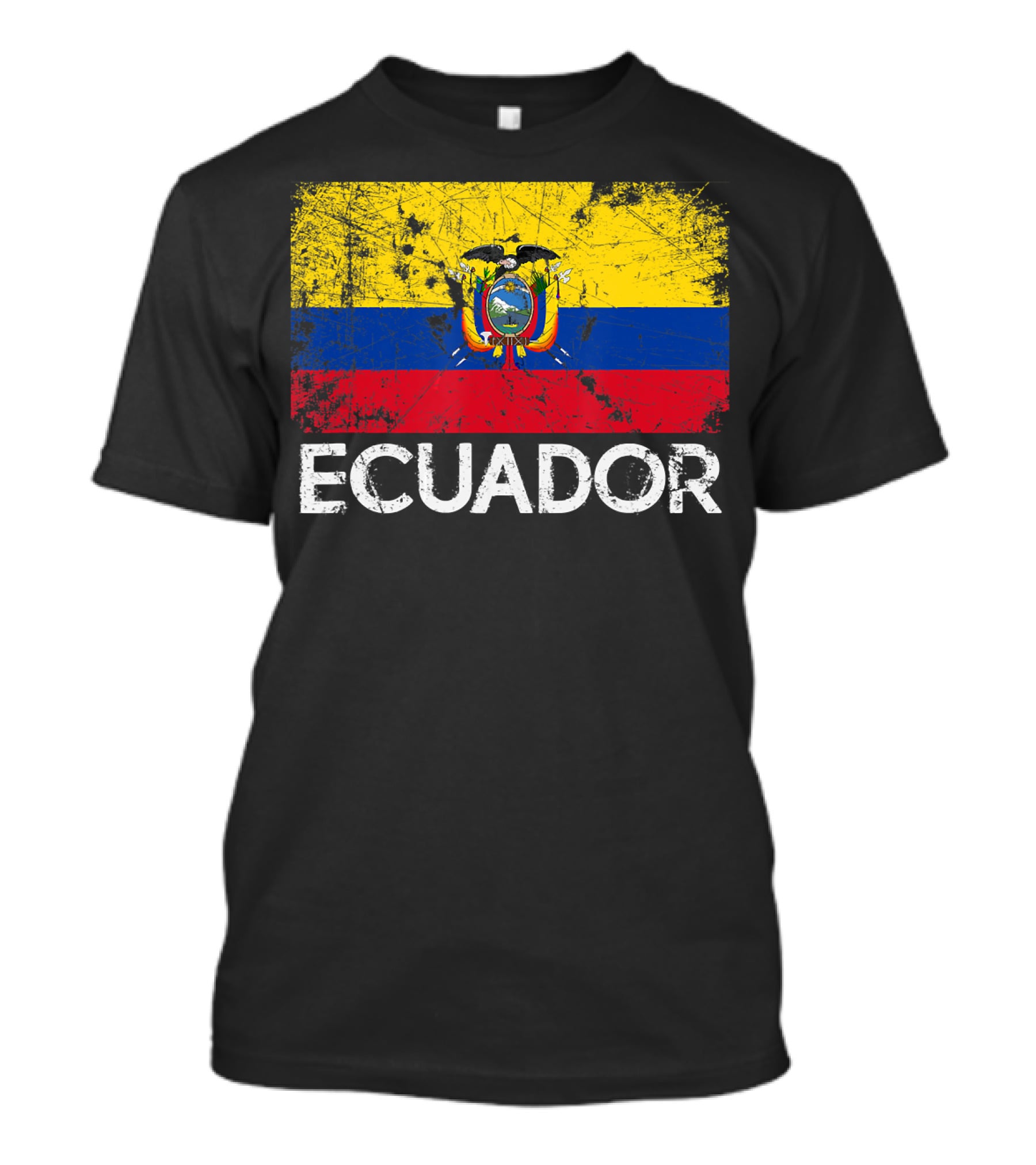 Ecuador Vintage Flag Grunge T-Shirt