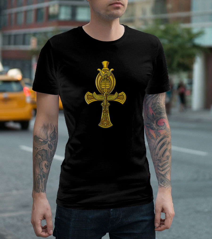 Egyptian Ankh Cross Eye of Horus Ancient Mythology T-Shirt