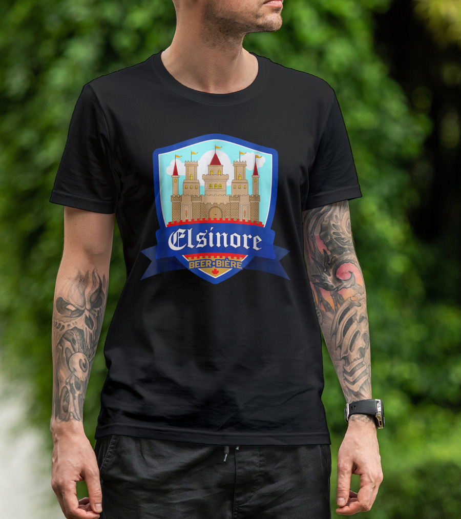 Elsinore Beer Biere Funny 80s Castle Crest T-Shirt