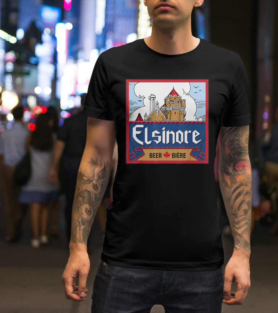 Elsinore Beer Bière Castle Design With Maple Leaf T-Shirt