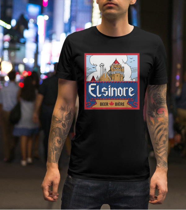 Elsinore Beer Bière Castle Design With Maple Leaf T-Shirt