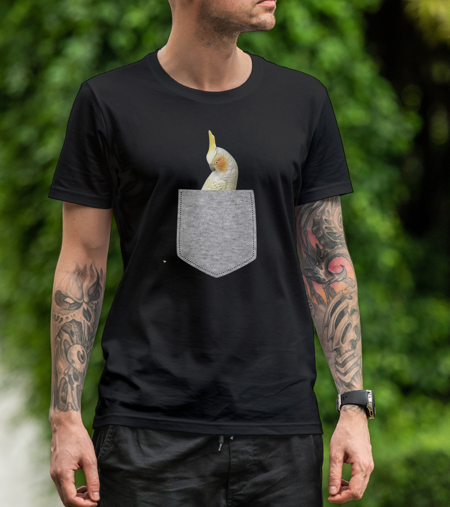 Fake Pocket Cockatiel Bird Novelty T-Shirt