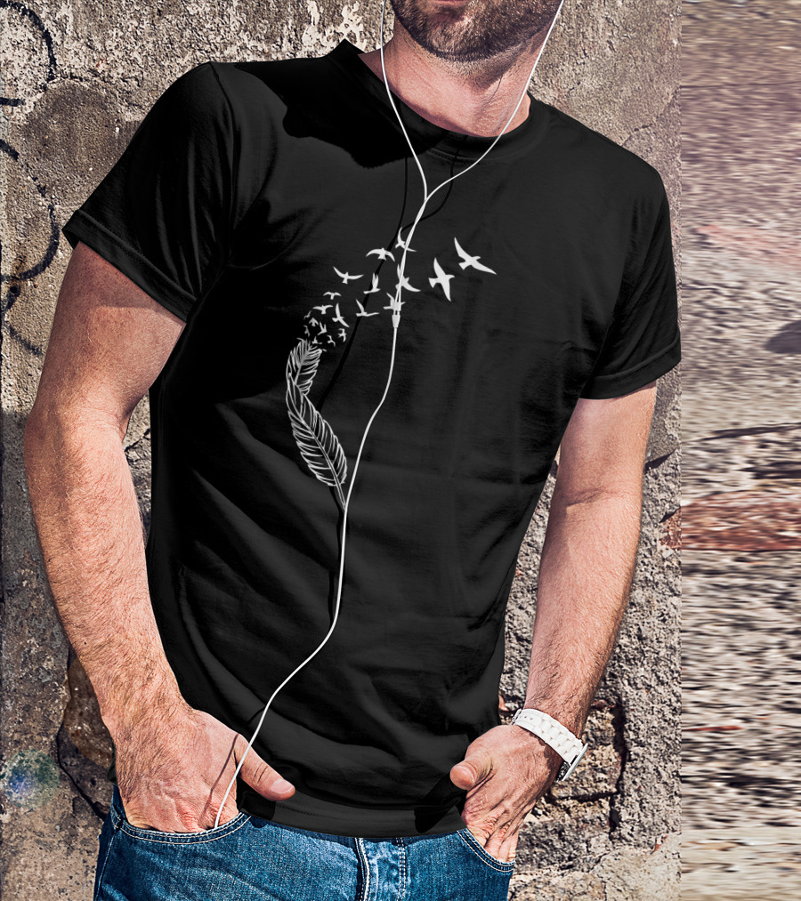 Feather Birds In Flight Street Cool T-Shirt