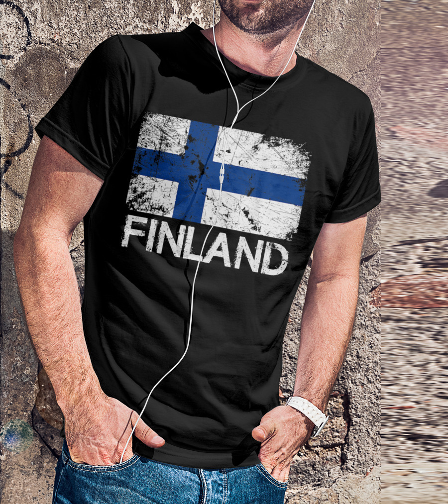 Finnish Flag Finland Vintage Made In Finla T-Shirt