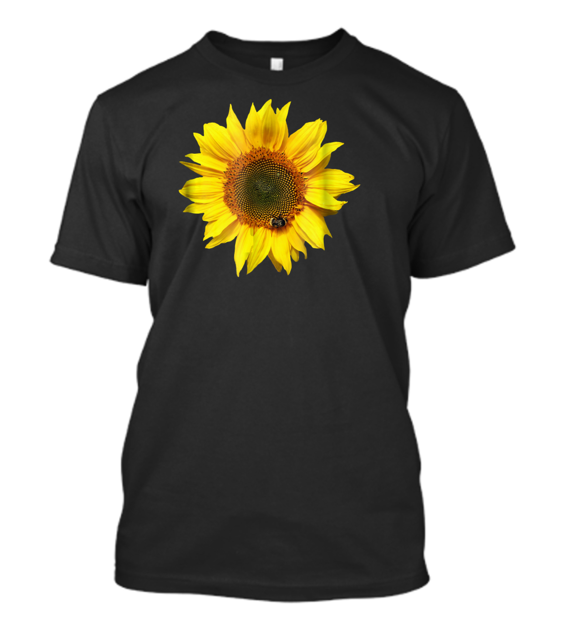 Sunflower With Bee On Petal Flower Nice T-Shirt