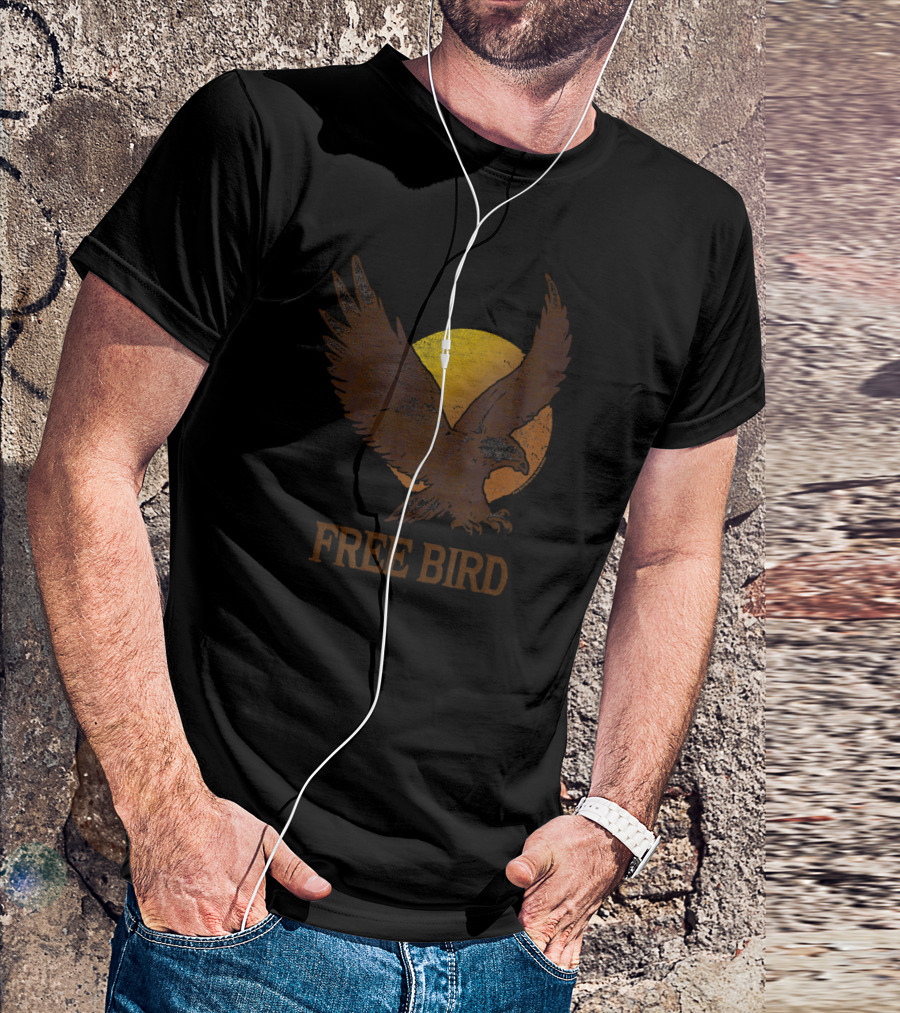 Free Bird Eagle Silhouette Sun Circle T-Shirt