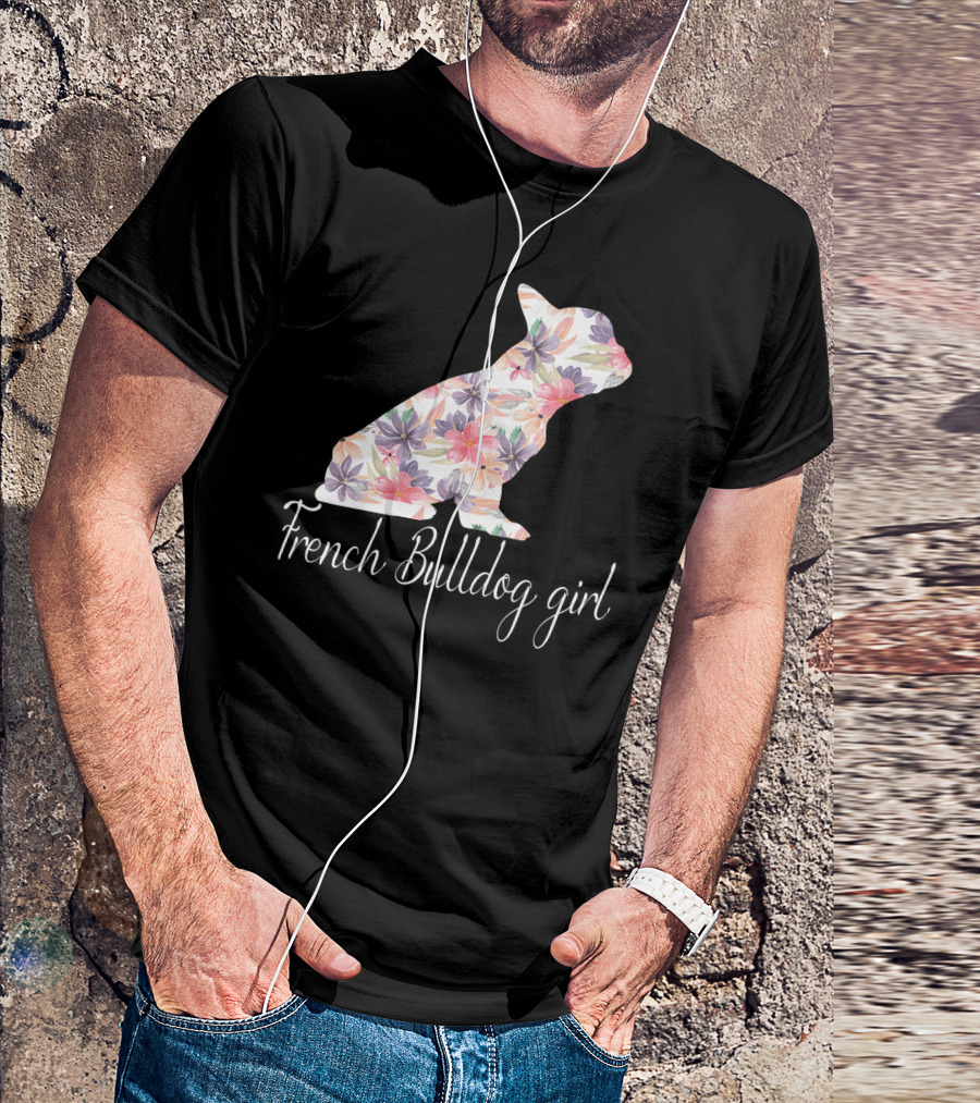 Floral French Bulldog Girl Love T-Shirt