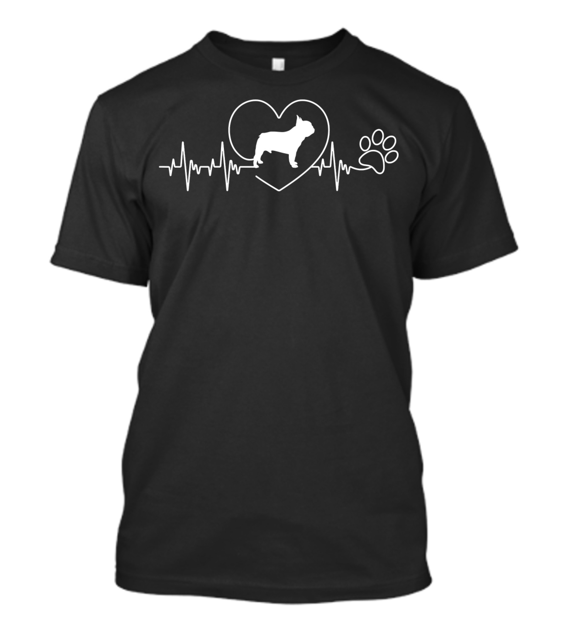 French Bulldog Heartbeat With Paw Prints T-Shirt