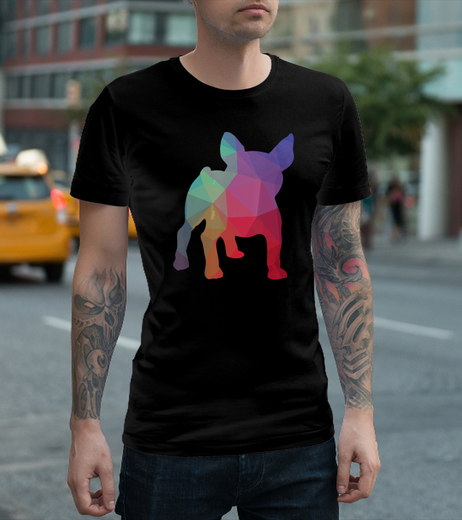 French Bulldog Lovers Rainbow Poly T-Shirt