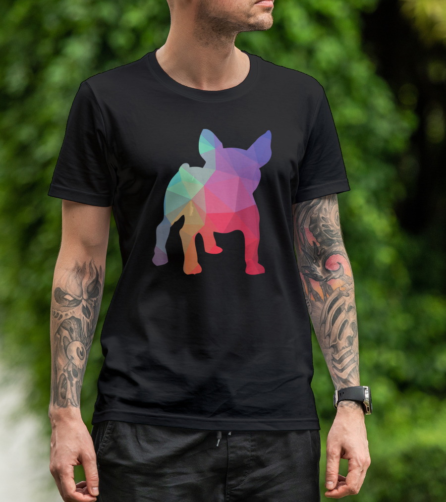 French Bulldog Lovers Rainbow Poly T-Shirt