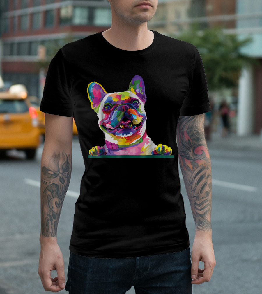 French Bulldog Colorful Dog Pop T-Shirt
