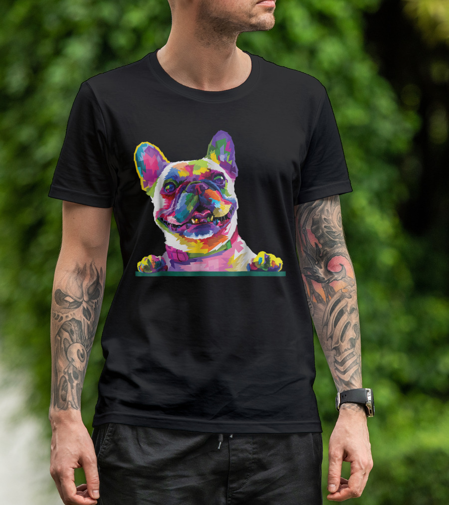 French Bulldog Colorful Dog Pop T-Shirt