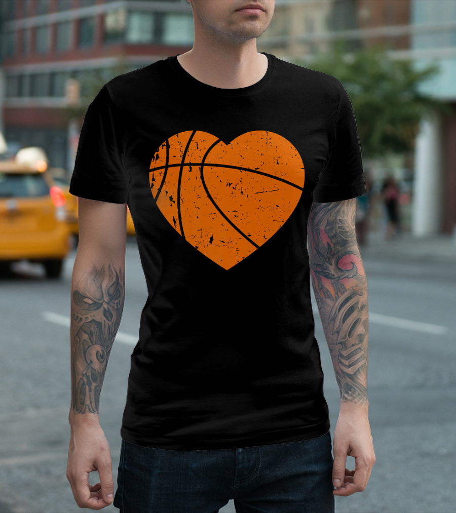 Basketball Heart Funny Team Parent Girls T-Shirt