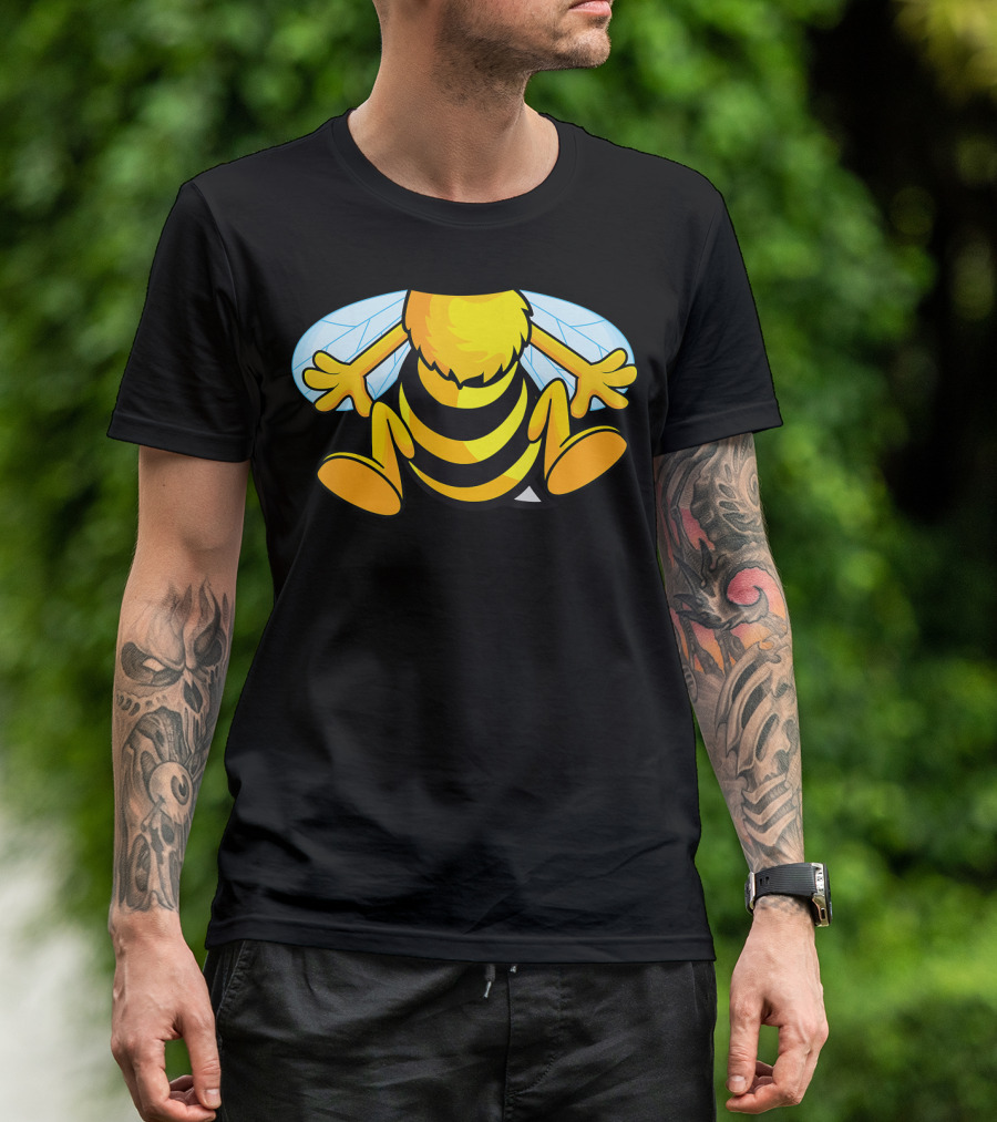 Funny Bee Costume Easy Honeybee Hall Buzzing Bumblebee Stripes T-Shirt