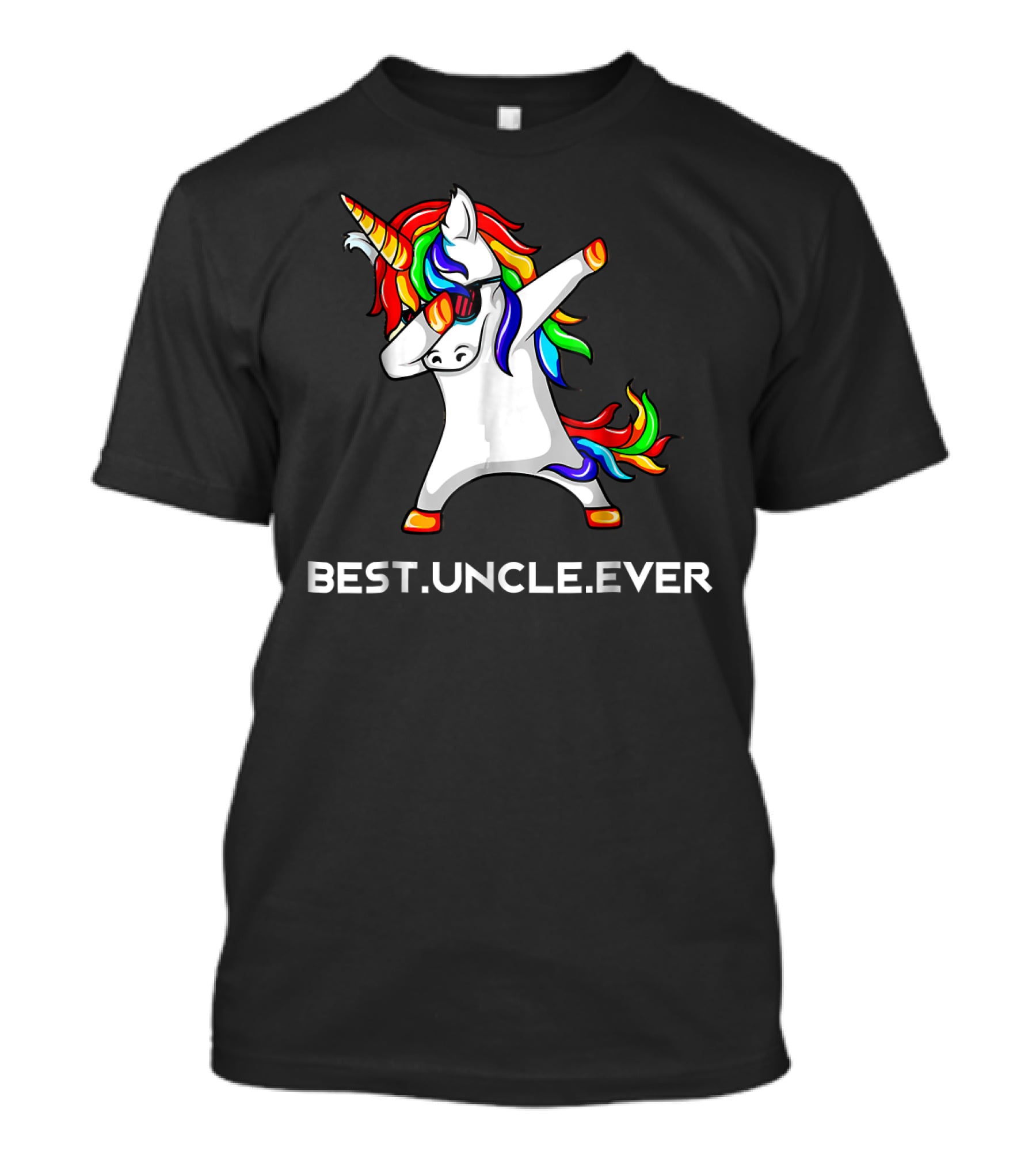 Best Uncle Ever Rainbow Dabbing Unicorn T-Shirt