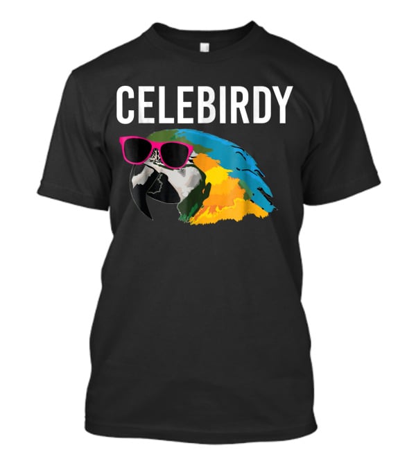 Celebirdy Funny Bird Lover Macaw Parrot Head With Sunglasses T-Shirt