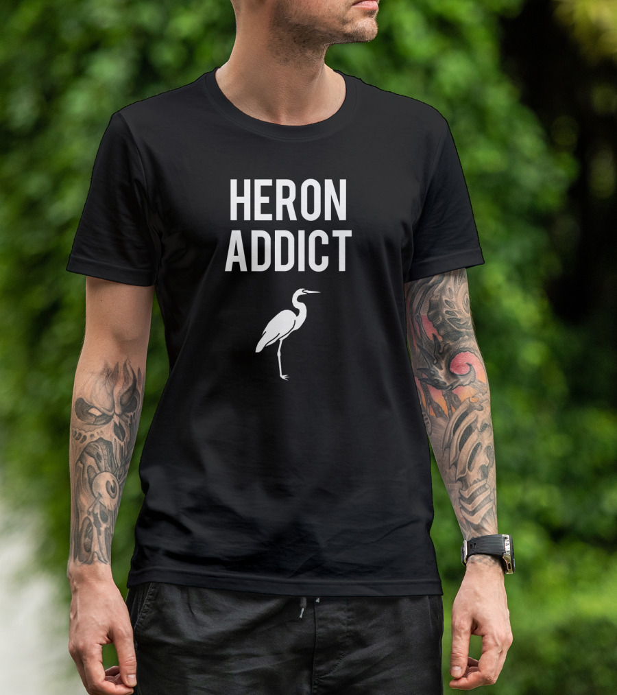 Heron Addict Funny Birding Birder T-Shirt