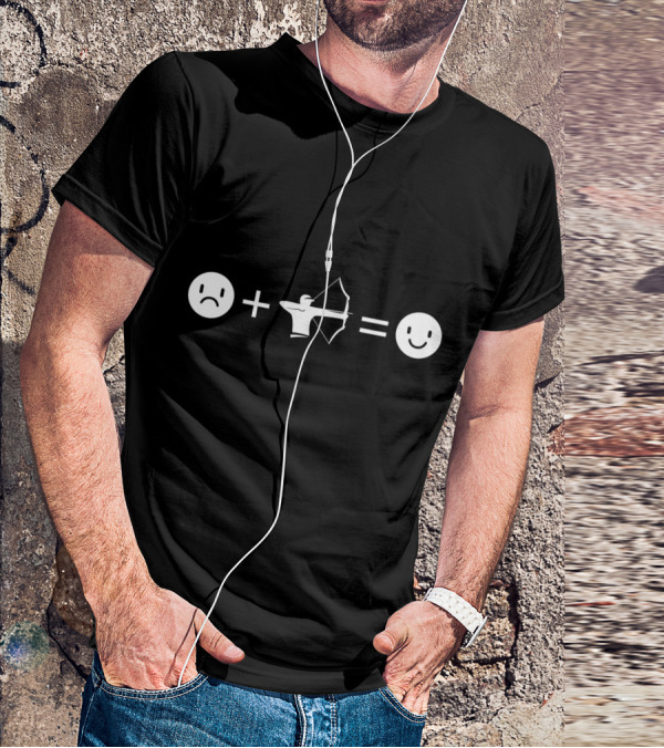 Funny Bow Hunting Archery Equation Emoji T-Shirt
