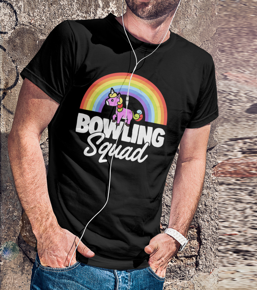 Bowling Squad Funny Unicorn Rainbow T-Shirt